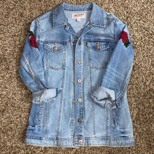 Rose Embroidered Jean Jacket